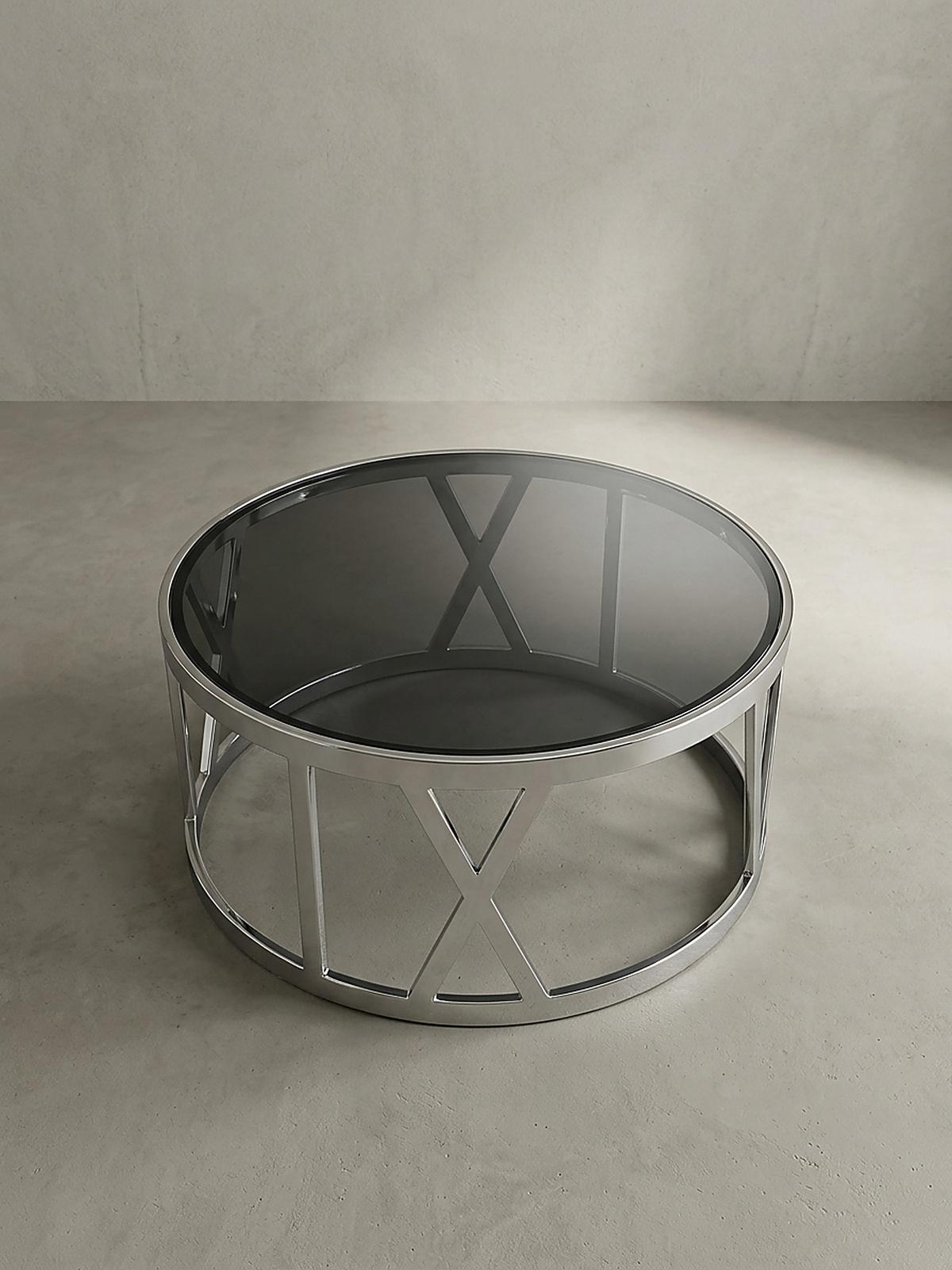 COUCHTISCH mit Glasplatte, Metallgestell, handgefertigt, Belastbarkeit 20 kg, Silber 60x60x30 cm - Silberfarben, Glas/Metall (60/60/30cm) - KADIMA DESIGN