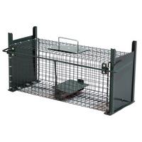 MOORLAND Safe 5006 – Lebendfalle 18 x 18 x 50 cm, 2 Eingänge, 1,8 mm Drahtgitter - Grün, Holz (18/18/50cm) - Moorland