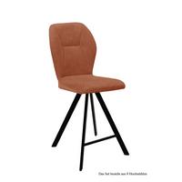 THEKENSTUHL drehbar (8er-Set) Diantha 51x109x60 Schwarz/Cognac - Cognac/Schwarz, Kunststoff (60/109/51cm) - 58aufmkessel