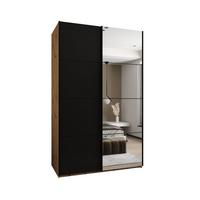 SCHWEBETÜRENSCHRANK 245,5/150/64 2-türig - Schwarz/Eiche Artisan, Holz/Metall (150/245/64cm) - Abiks Möbel
