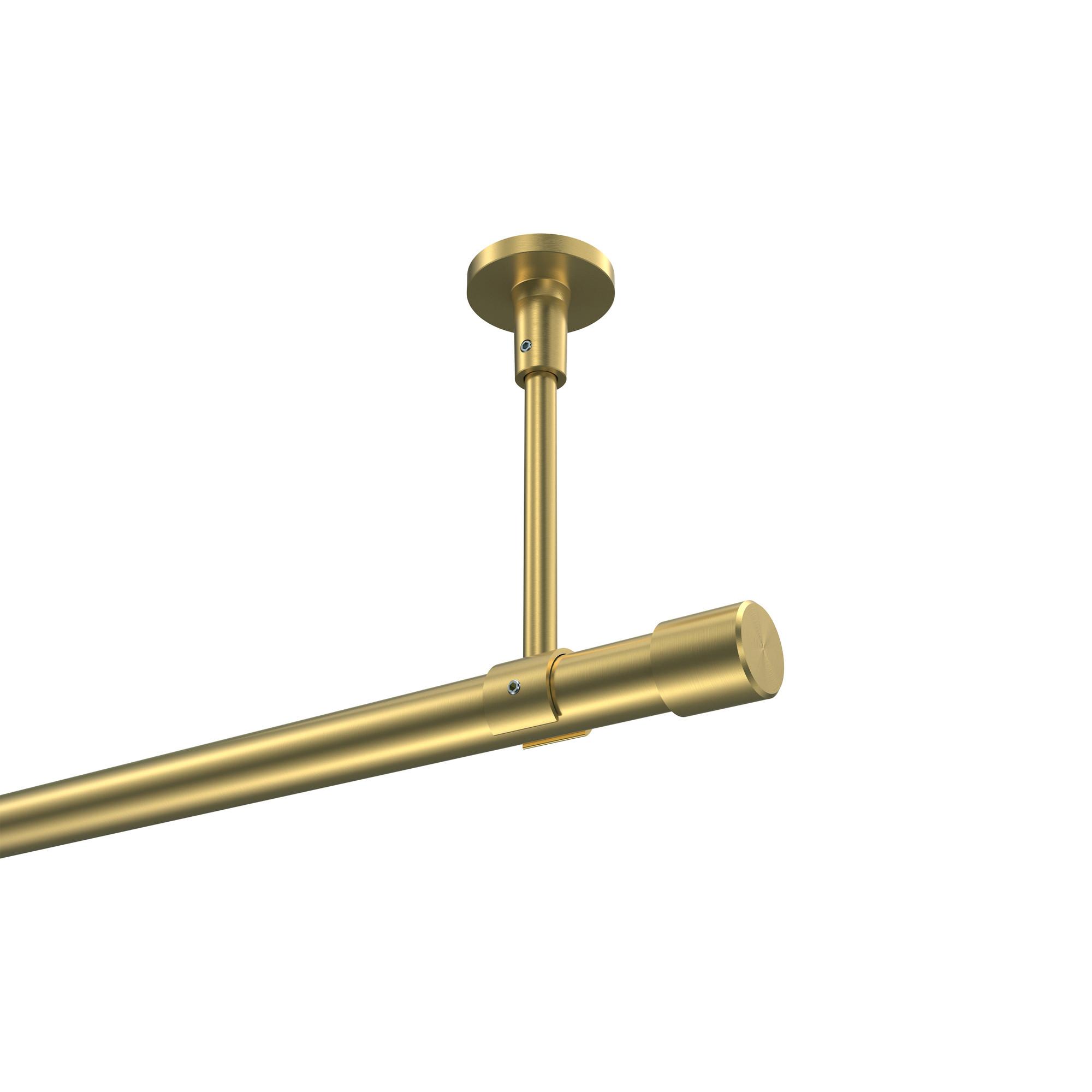 GARDINENSTANGE Sonette Santo 160 cm, 1-läufig, 20 mm Ø Messing-Optik - Messingfarben, Metall (160cm) - INTERDECO