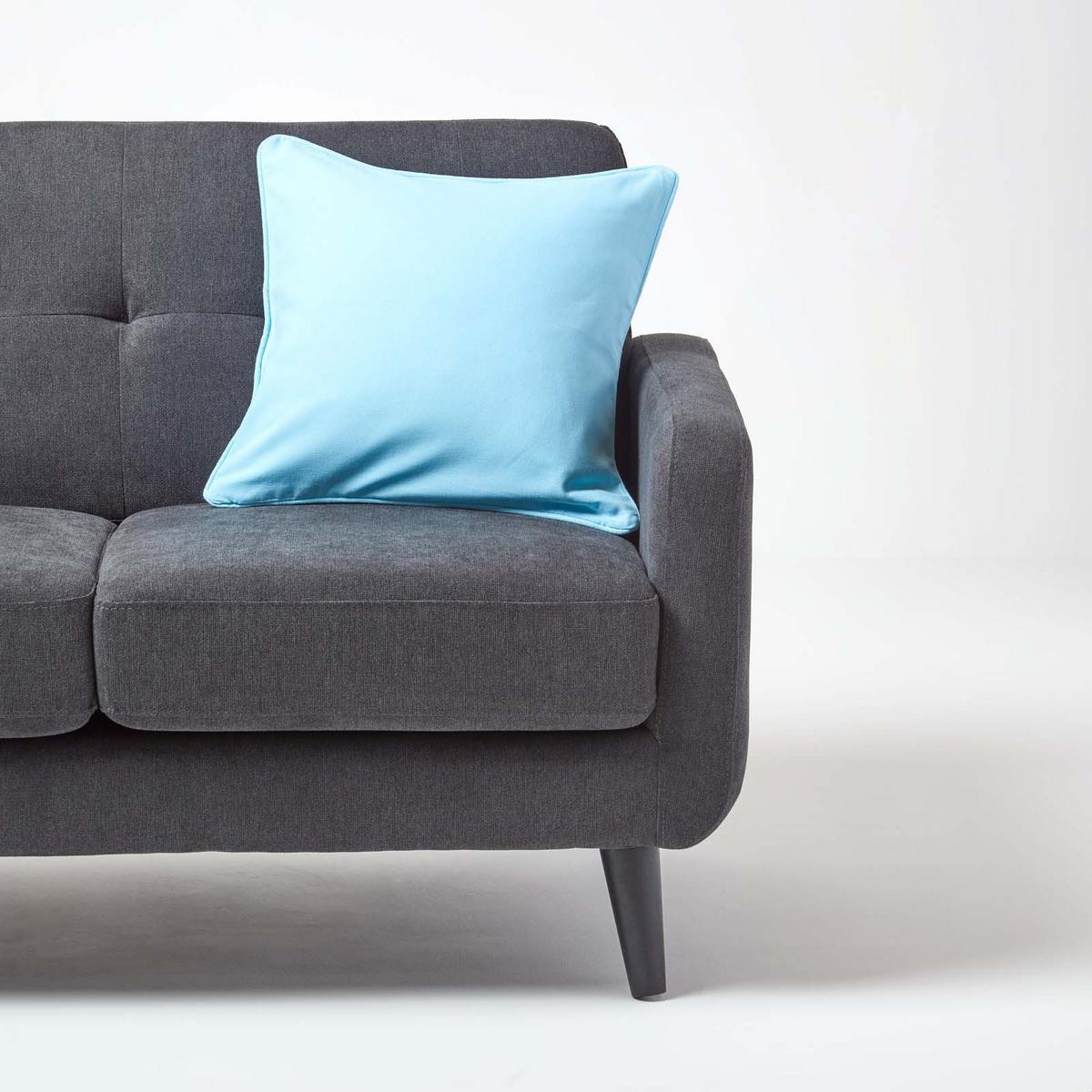 KISSENHÜLLE hellblau 45/45 cm, 100% Baumwolle - Hellblau, Textil (45/45cm) - Homescapes
