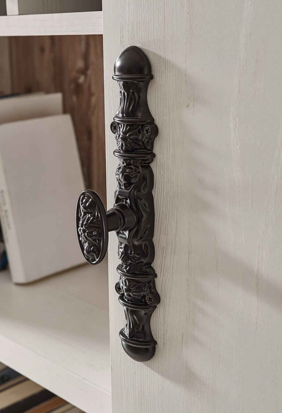 KOMMODE Pinie weiß, Oslo Pinie Landhaus, 71 x 146 cm - Anthrazit/Weiß, Holzwerkstoff/Metall (71/146/37cm) - Furn.Design