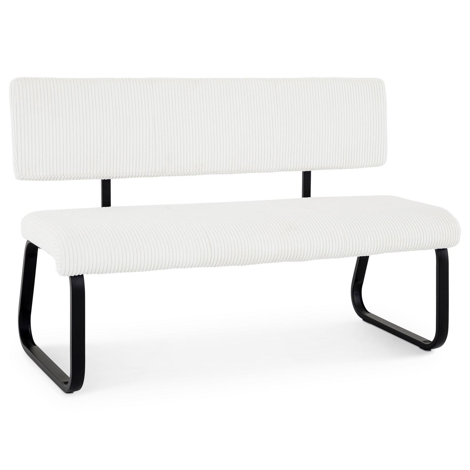 ESSZIMMERBANK MATESE weiß - Weiß, Textil/Metall (135/88/58cm) - IDIMEX