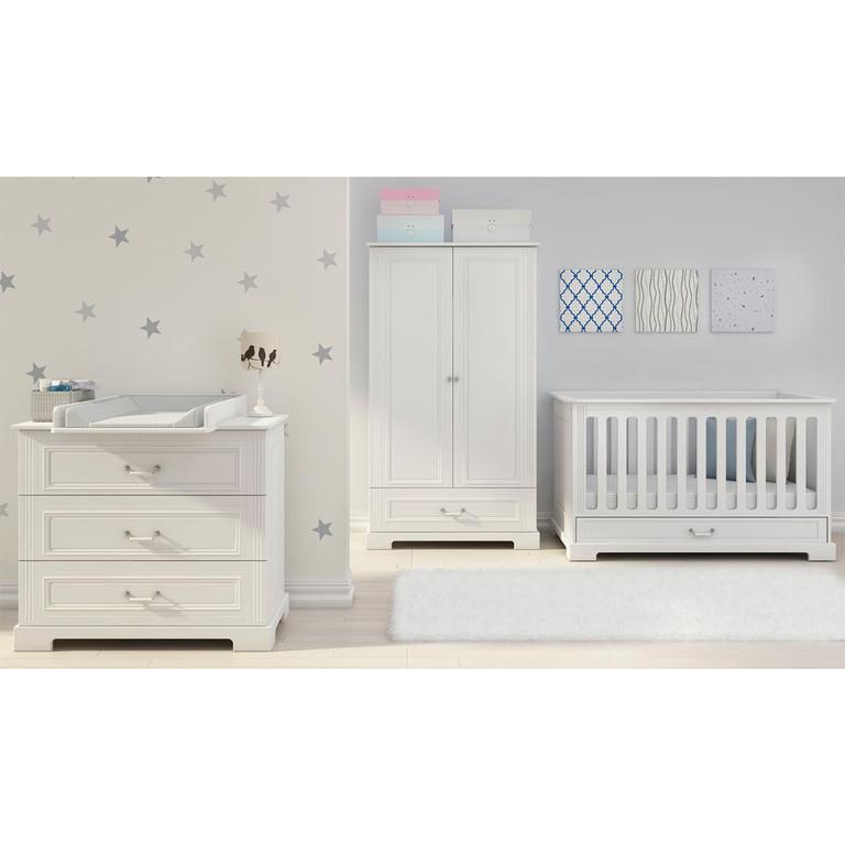 BABYZIMMER 3-teilig Weiß - Weiß, Holzwerkstoff (152/92/83cm) - Petits-meubles