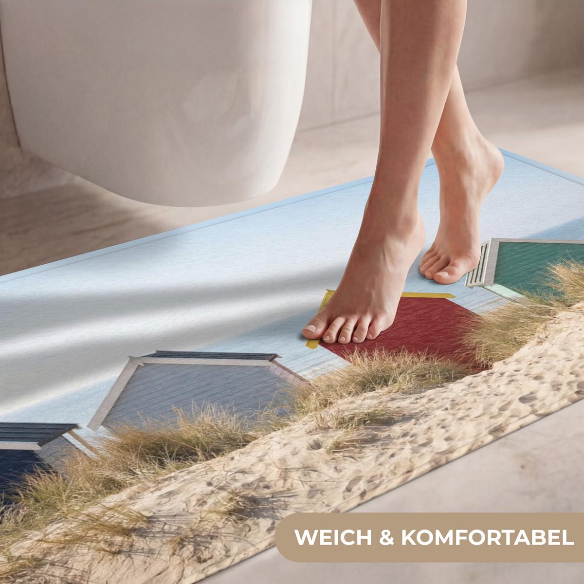 WC-VORLEGER Strand - Ferienhäuser - Farbenfroh - Dünen WC Teppich 120x60 cm - Multicolor, Textil (120/1cm) - OnlyWow