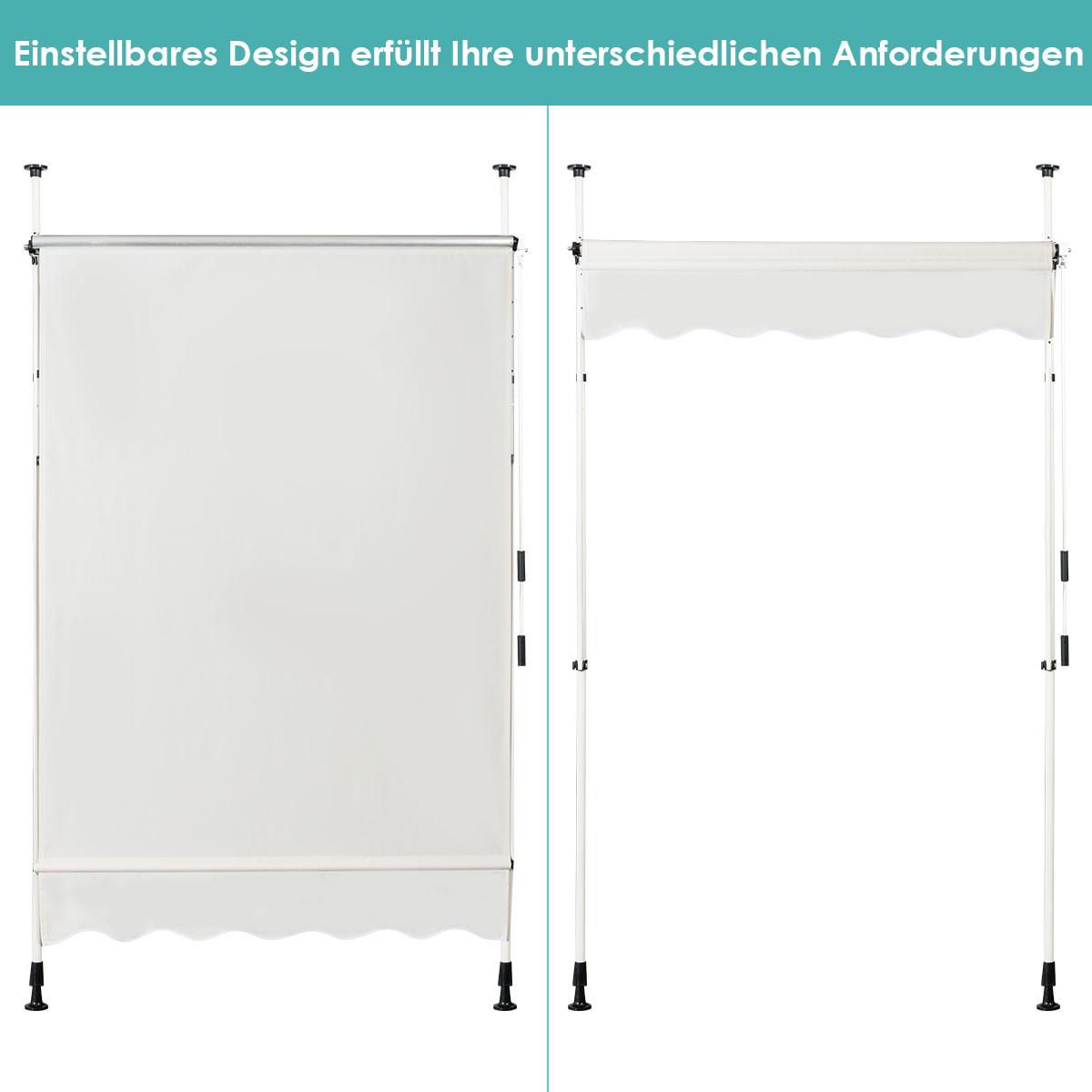 KLEMMMARKISE Beige - Beige, Metall (150/300/125cm) - COSTWAY