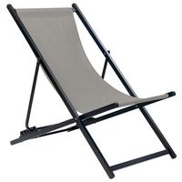 GARTENLIEGE schwarz/grau Locri II - Schwarz/Grau, Metall (60/79/95cm) - Beliani