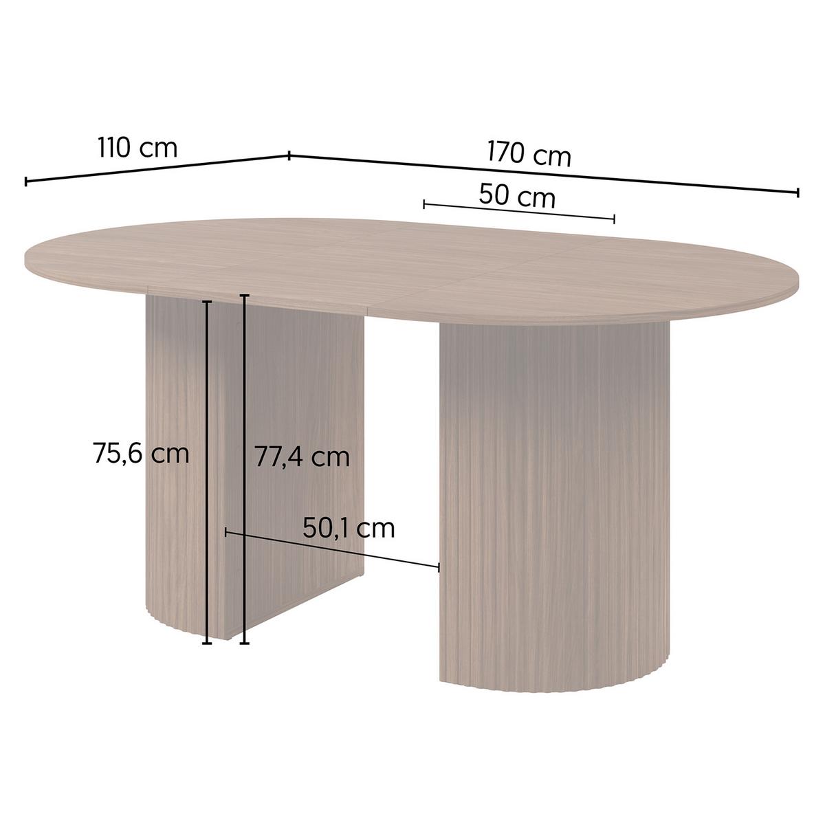 ESSTISCH Carlo, Runder ausziehbarer 120-220 cm, Walnuss - Walnussfarben, Holzwerkstoff (110/120/77cm) - Beautysofa
