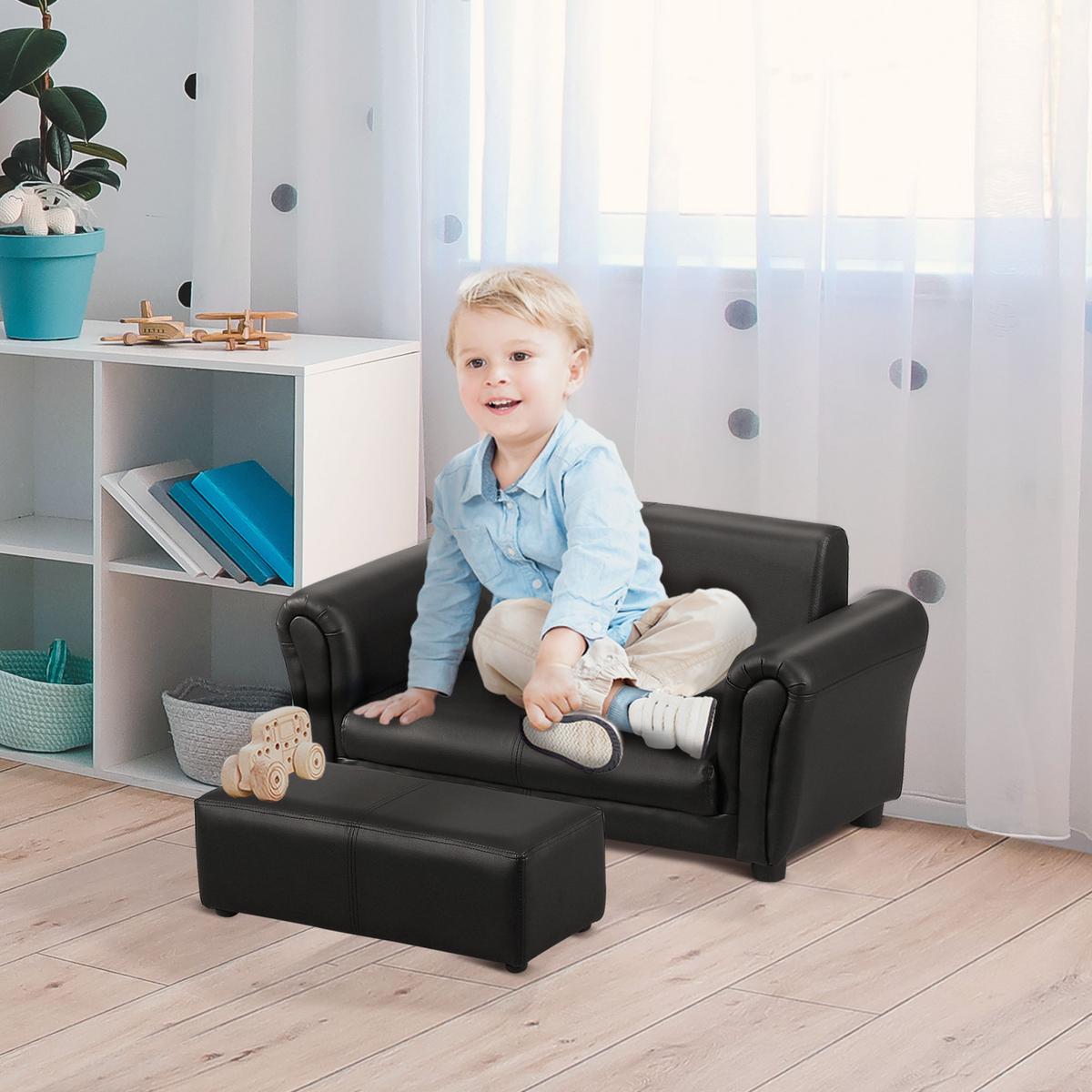 KINDERSESSEL, Schwarz, Holz, PVC - Schwarz, Holz (42/41/83cm) - HOMCOM