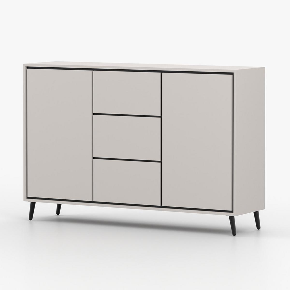 KOMMODE FRESCO 2D3S 90 cm Weiß/Weiß, drei Schubladen, grifflos - Kaschmir, Holzwerkstoff (150/100/40cm) - imoebel24