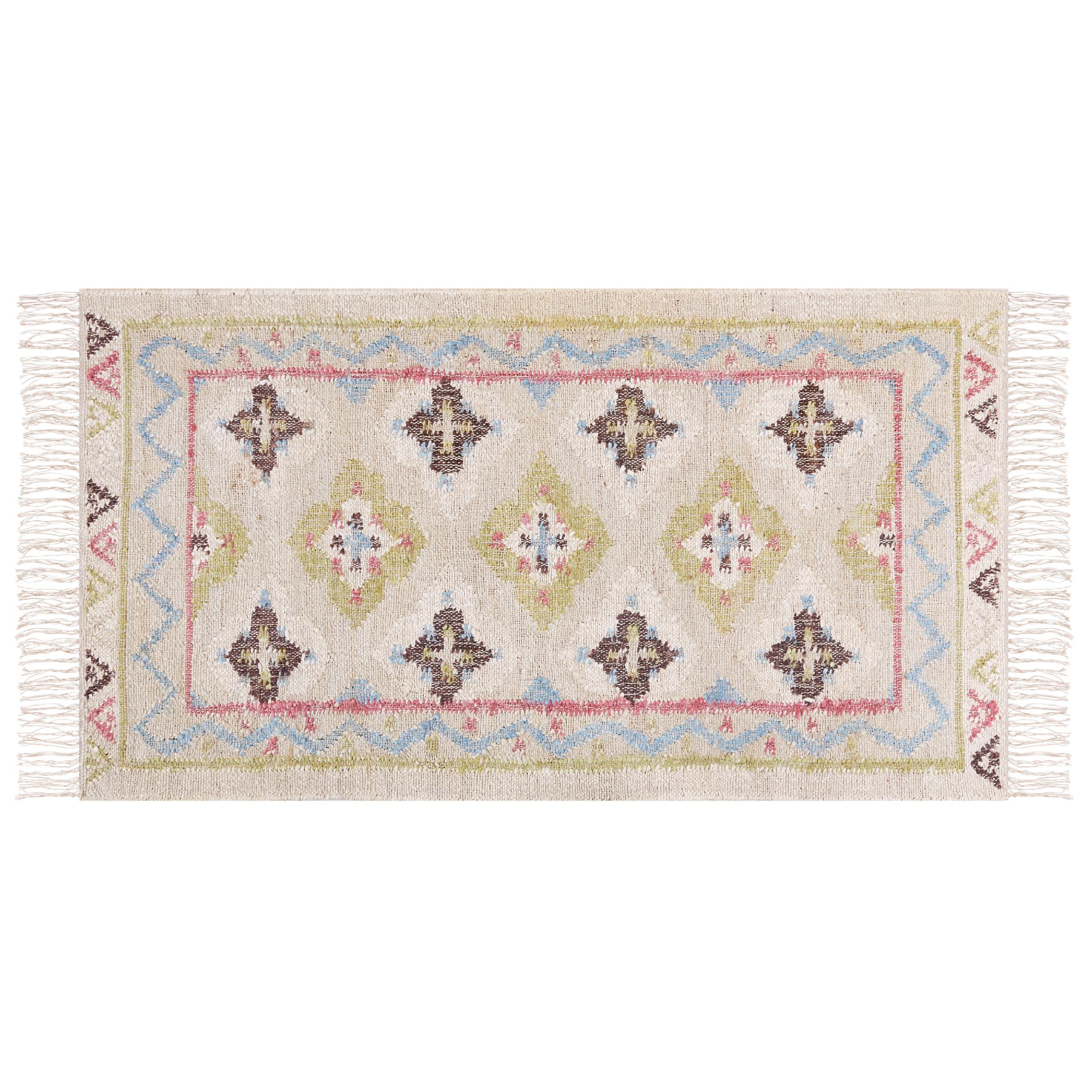 TEPPICH geflochten Terkos 150/80 cm - Multicolor, Naturmaterialien (80/150cm) - Beliani