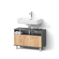 WASCHBECKENUNTERSCHRANK Fucino Anthrazit/Goldkraft Eiche 80.2 x 54 cm mit Schublade - Honigeiche/Anthrazit, Holzwerkstoff (80.2/54/32cm) - Livinity®