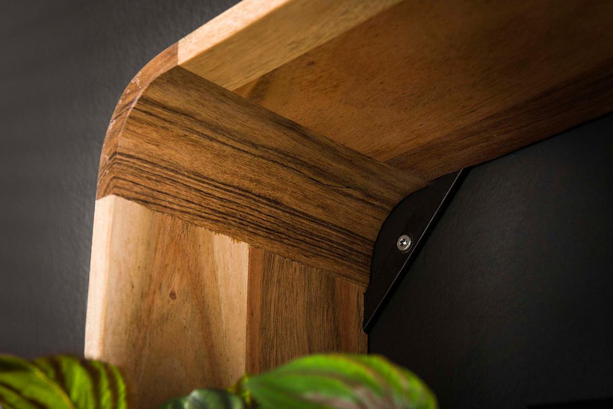 WANDREGAL VARA 3ER SET Holz Akazie - Naturfarben, Holz (40/40/15cm) - KAWOLA