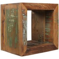 BEISTELLTISCH – Quadratisch Mango Massivholz 45x45x35 cm Shabby Chic - Braun, Holz (35/45/45cm) - KADIMA DESIGN