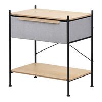 REGAL mit Schublade aus Stoff 62x67,5x42,5 cm Grau - Dunkelgrau/Naturfarben, Holzwerkstoff (62/67.5/42.5cm) - ML-DESIGN