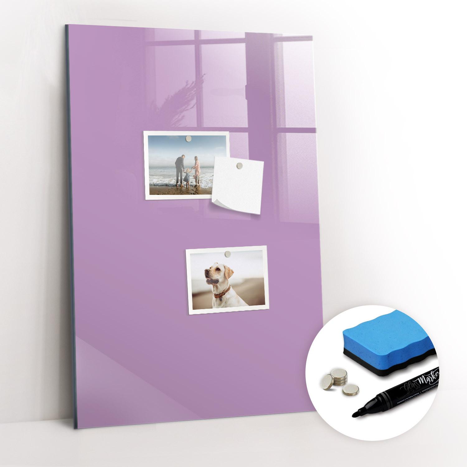 MAGNETTAFEL 40x60 Flieder schwarzer Marker - Violett, Glas (40/0.4/60cm) - TULUP