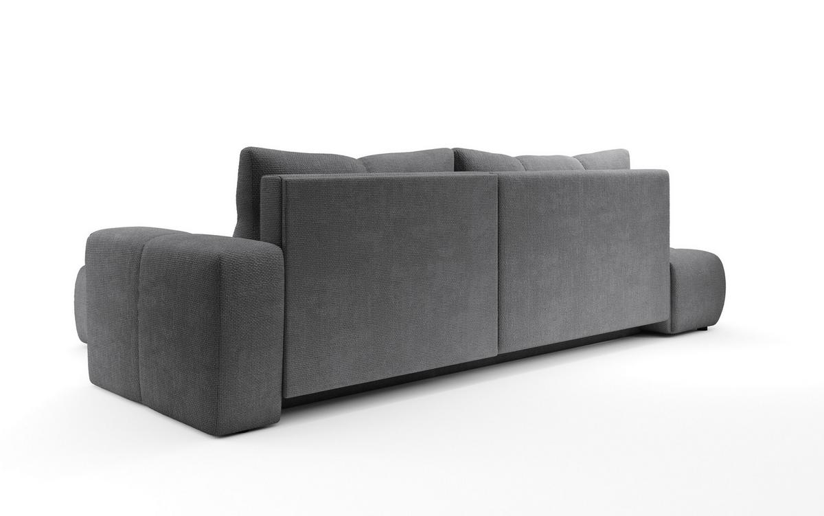 ECKSOFA DUCA R-S Grau Chenille mit Schlaffunktion - Dunkelgrau, Holz (266.5/266.5cm) - MASSENO