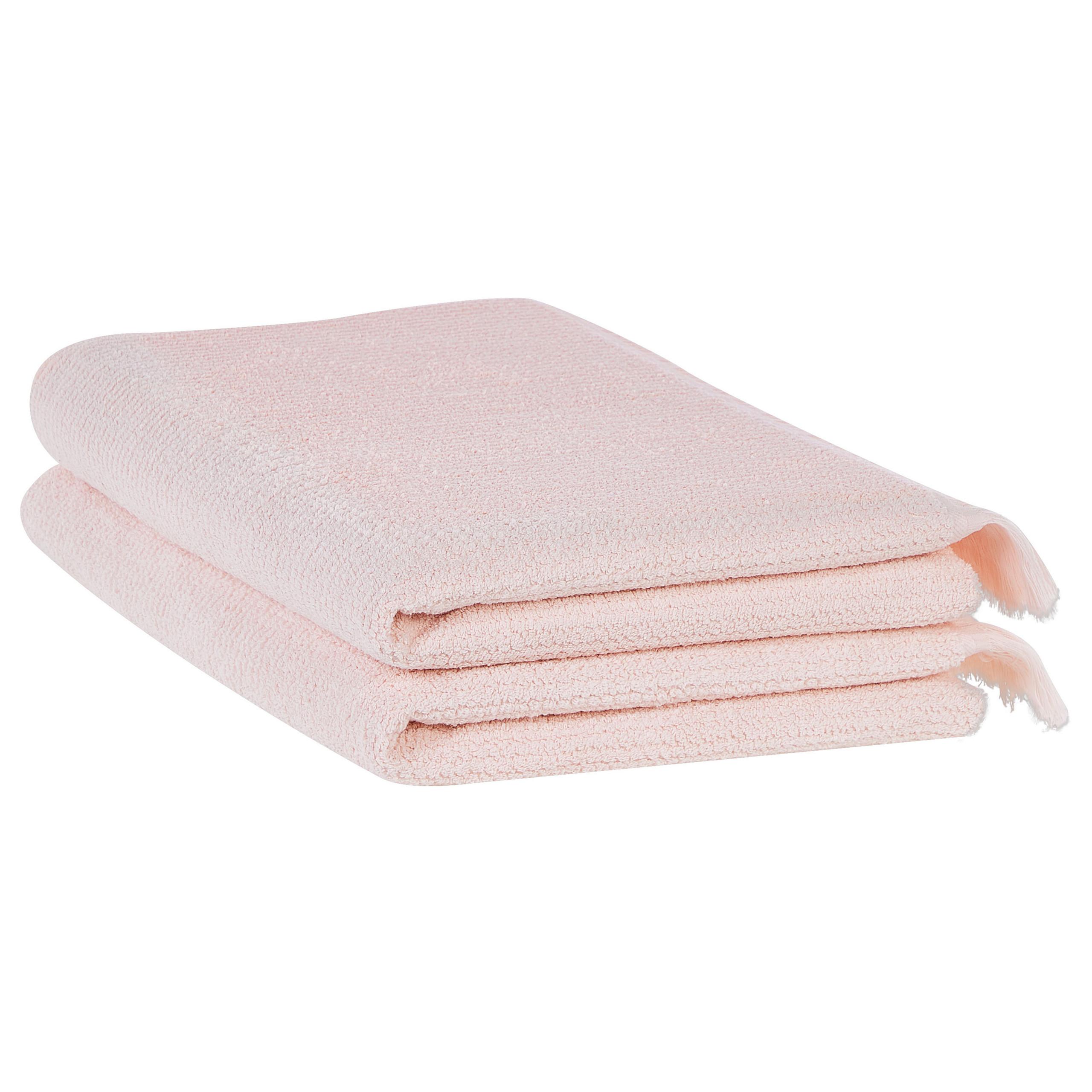 BADEHANDTUCH 2-teilig Rosa Atiu - Pink, Textil (100/150cm) - Beliani