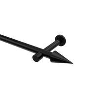 GARDINENSTANGE Prestige Savio 320 cm (geteilt in 2 x 160 cm), 1-läufig (ohne Ringe), 20 mm Ø Schwarz - Schwarz, Metall (320cm) - INTERDECO