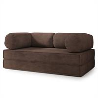 BETTSOFA ALVIO aus Schaumstoff Kordstoff Braun Schlaffunktion - Braun, Textil (170/68/80cm) - MASSENO