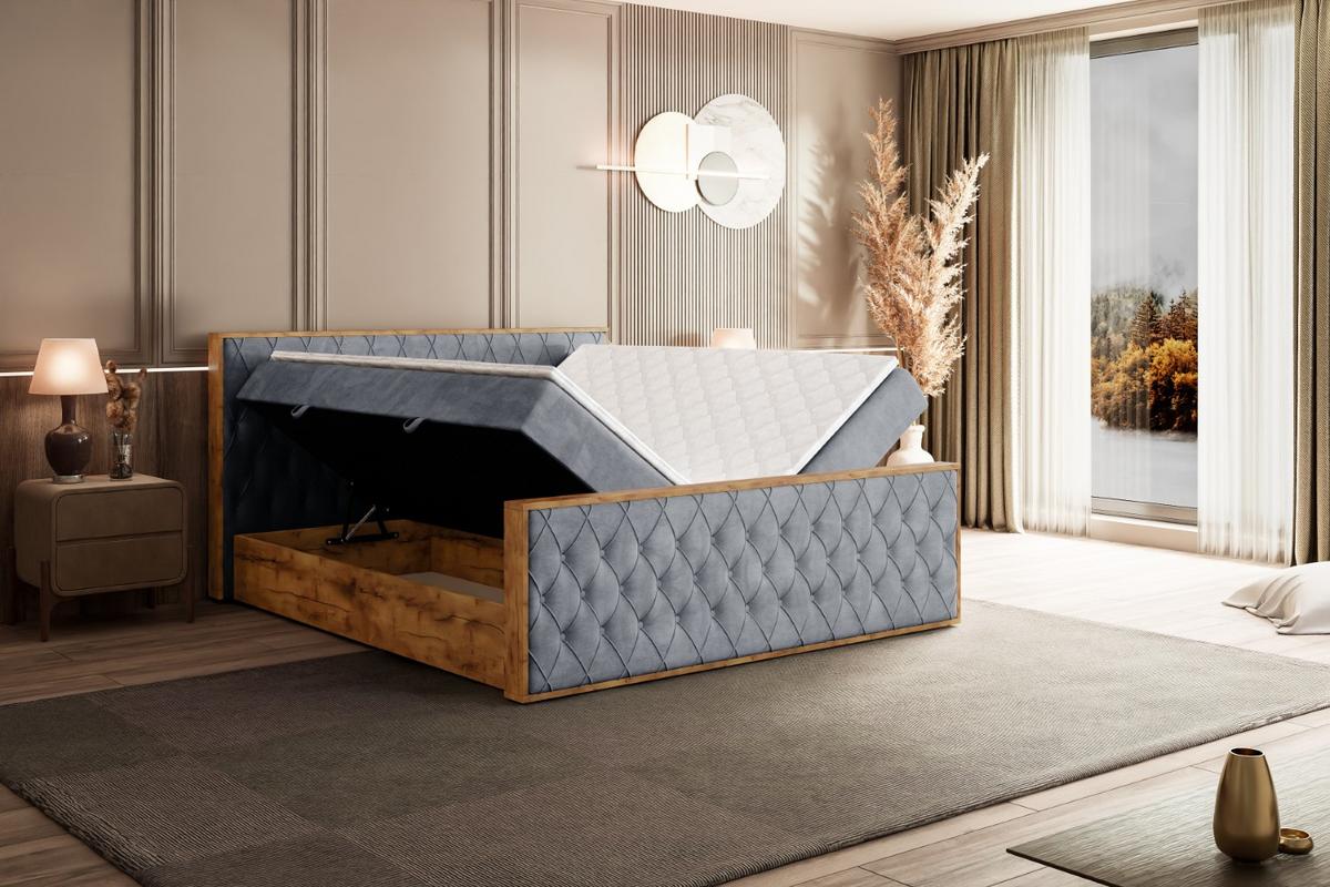 BOXBETT mit Matratze H3 und Lattenrost - LOLLI5-Z - 120x200 - Grau Casablanca - Grau, Holzwerkstoff (120/200cm) - ALTDECOR