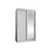 SCHWEBETÜRENSCHRANK Selfie 120 cm - Silberfarben/Weiß, Holzwerkstoff/Kunststoff (120/200/62cm) - MIRJAN24