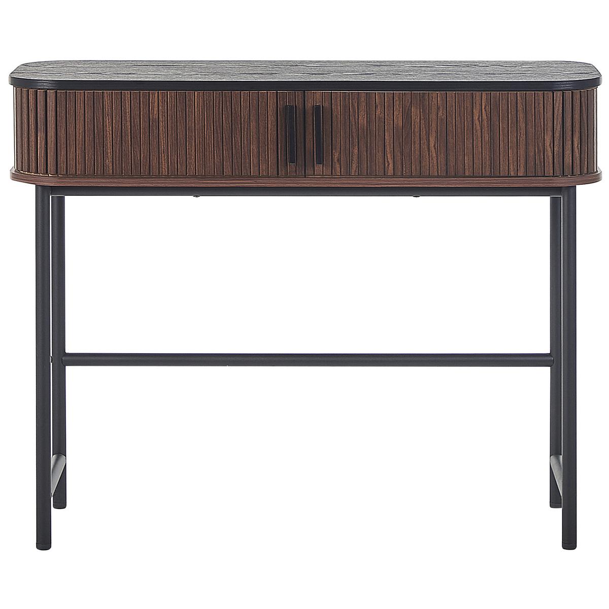 KONSOLENTISCH dunkler Holzfarbton/schwarz 100/35 cm Jose - Dunkelbraun/Schwarz, Holzwerkstoff (35/100/82cm) - Beliani