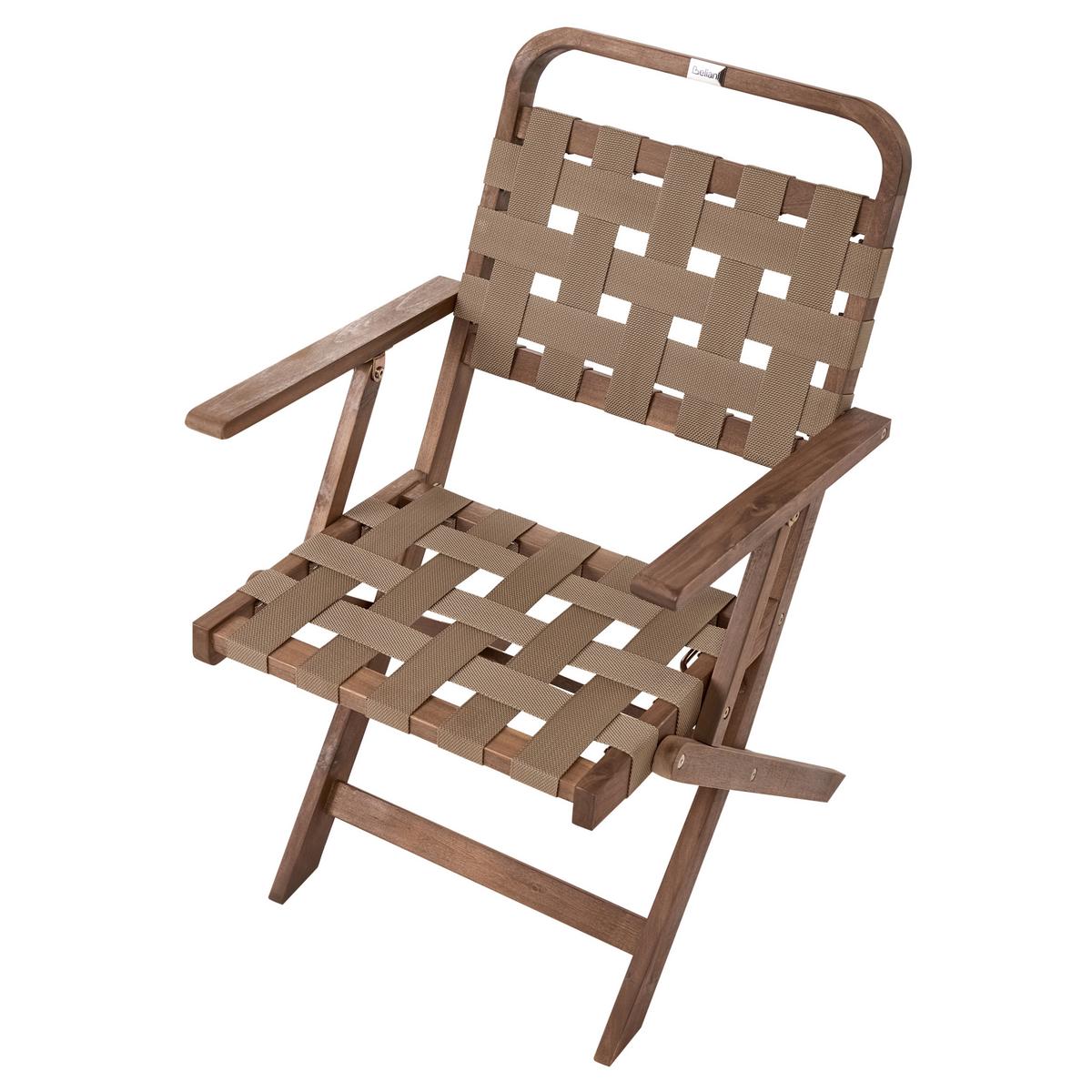 GARTENSTUHL 2er Set Akazienholz Braun Milzano - Braun, Holz (54/117/52cm) - Beliani