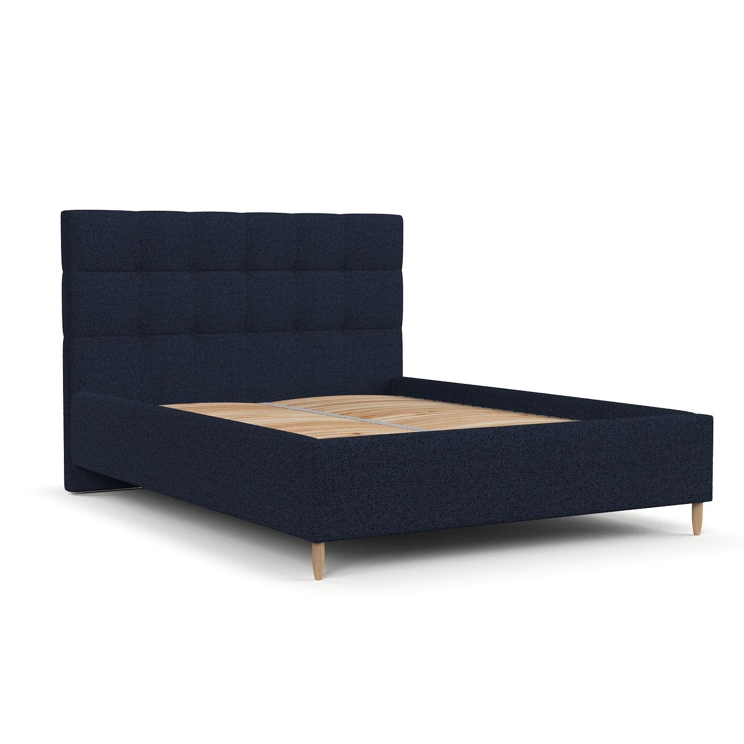 POLSTERBETT Cora 180/200 cm Marineblau im Riva Stoff - Naturfarben/Dunkelblau, Holz/Holzwerkstoff (180/200cm) - AltaBeds