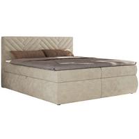 BOXBETT AVERTA 160/200 - Beige Schenille glatt - H4 - Beige, Textil (160/200cm) - MKS
