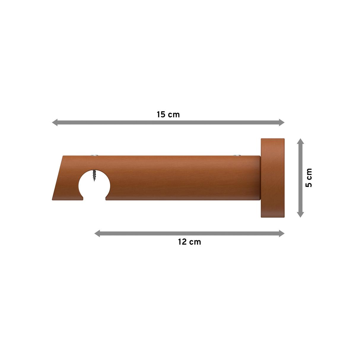 TRÄGER FÜR GARDINENSTANGEN INNENLAUF 20 mm Ø, Talent 1-läufig, Kirschbaum - Kirschbaumfarben, Holz (15/5.3/5.3cm) - INTERDECO