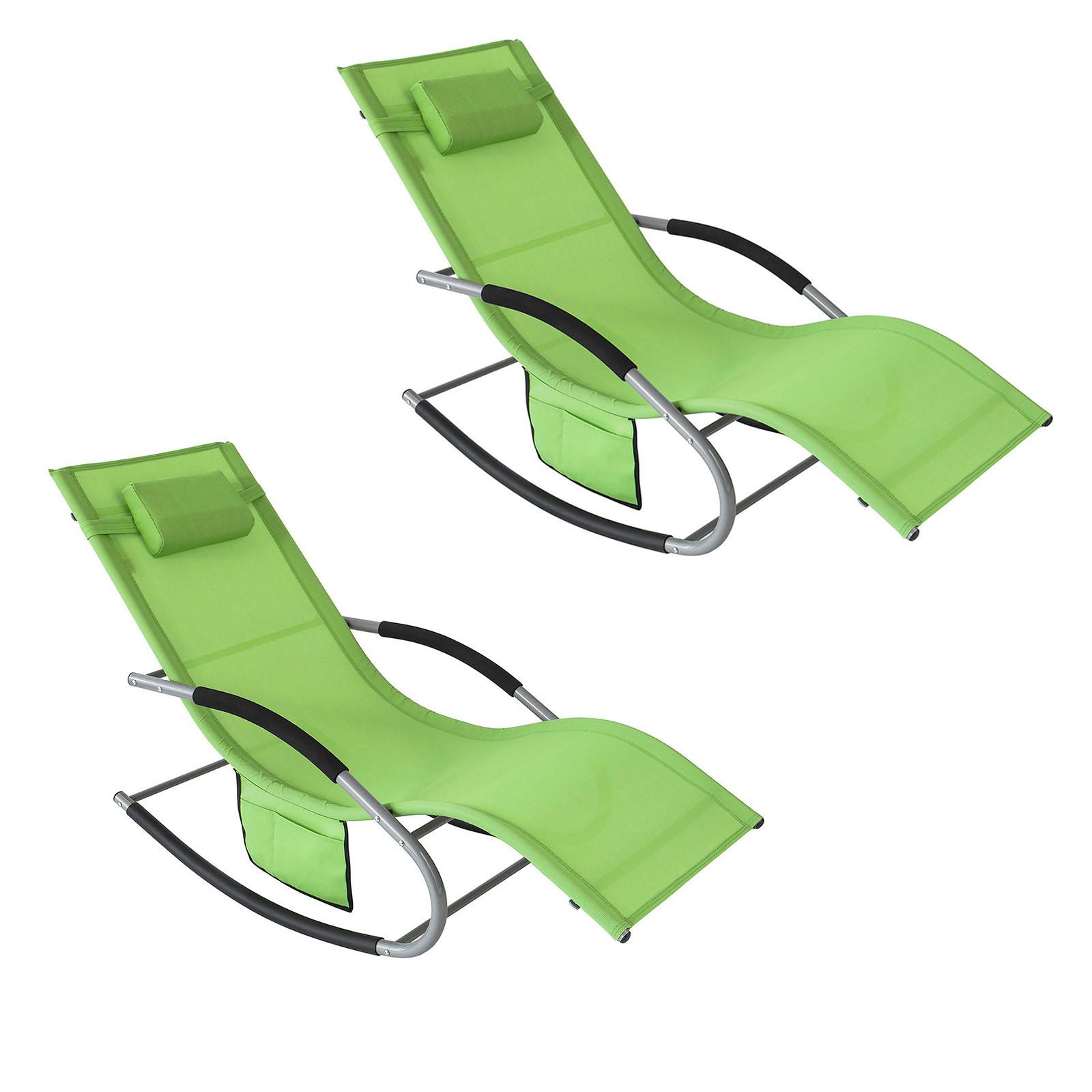 SONNENLIEGE 2 Personen, Gartenliege bis 150kg, Grün - Grün, Metall (63/87/150cm) - SoBuy
