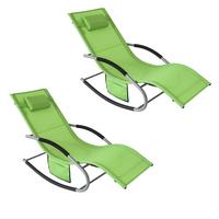 SONNENLIEGE 2 Personen, Gartenliege bis 150kg, Grün - Grün, Metall (63/87/150cm) - SoBuy