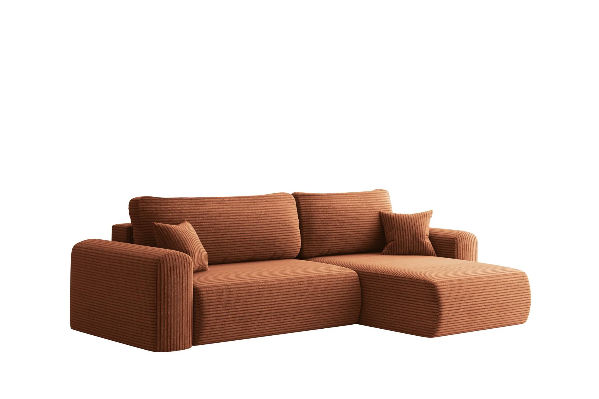 ECKSOFA Flora In Poso - Braun, Holzwerkstoff/Textil (272/145cm) - Fun Möbel