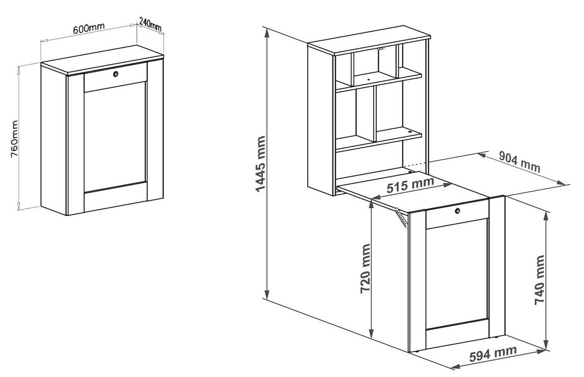 SCHREIBTISCH Weiß 60/144/90 - Weiß, Holzwerkstoff (90/50/144cm) - RAUMHIRSCH FURNITURE