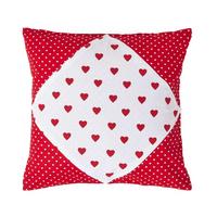 PATCHWORK-KISSENHÜLLE Herzen 45/45 cm - Rot, Textil (45/45cm) - Homescapes