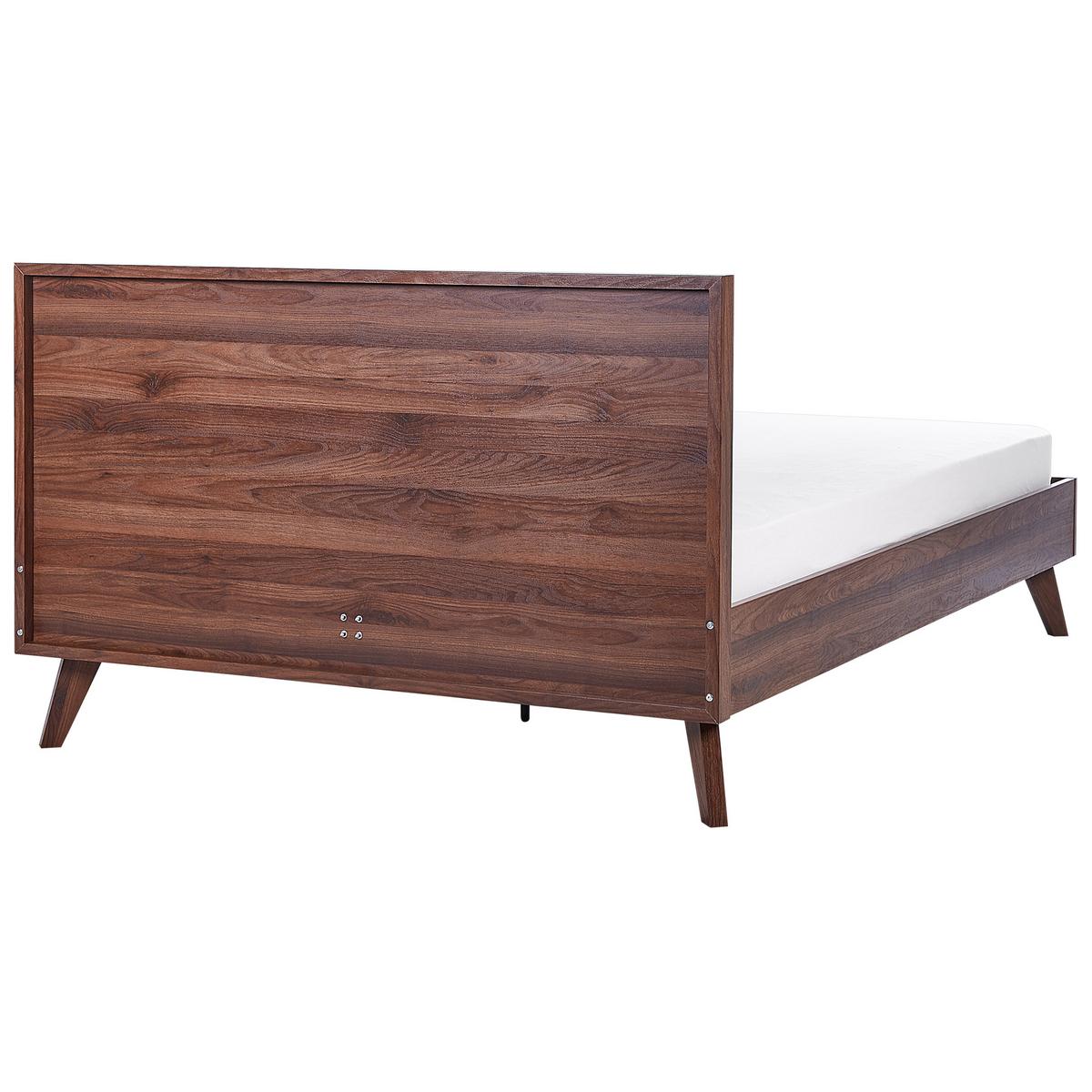 BETT mit Lattenrost 160/200 cm Braun Monpazier - Braun/Naturfarben, Holzwerkstoff (160/200cm) - Beliani