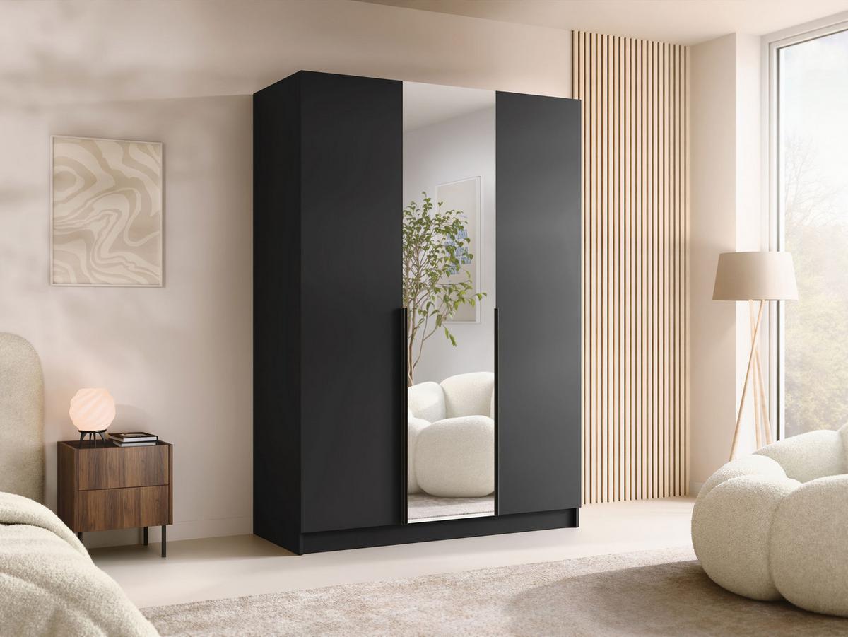 KLEIDERSCHRANK Calia II - Schwarz, Holzwerkstoff/Metall (150/215/58cm) - MIRJAN24