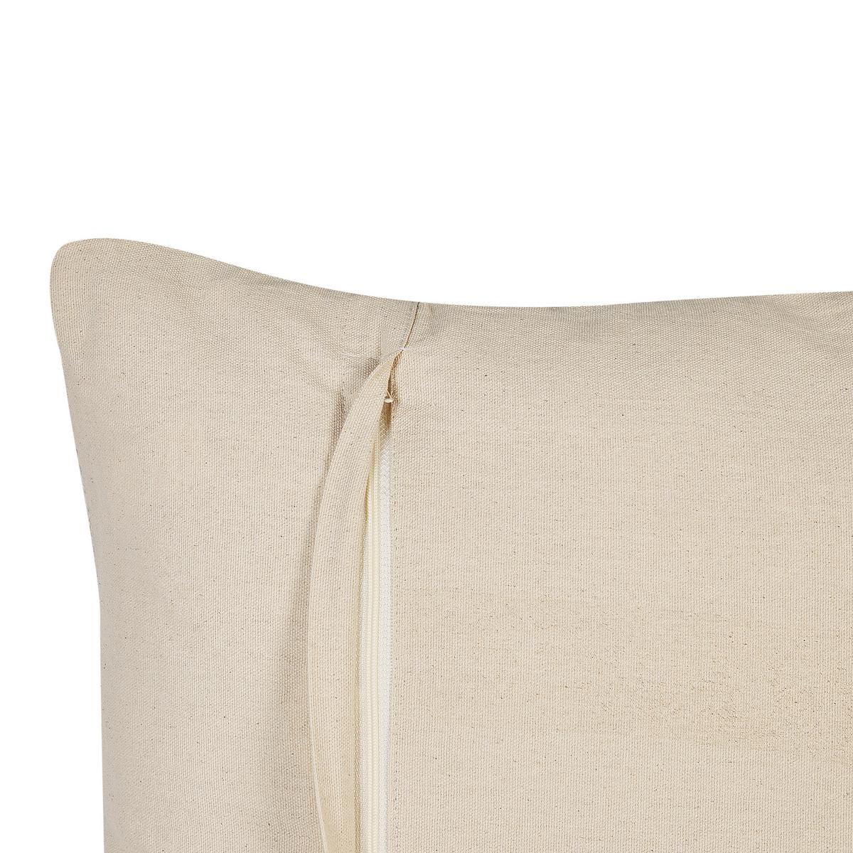 DEKOKISSEN 2er-Set Cremeweiß 45/45 cm Catalpa - Ecru, Naturmaterialien/Textil (45/45cm) - Beliani