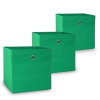 FALTBOX Oslo Grün 3er-Set - Grün, Textil (32/32/32cm) - Vladon