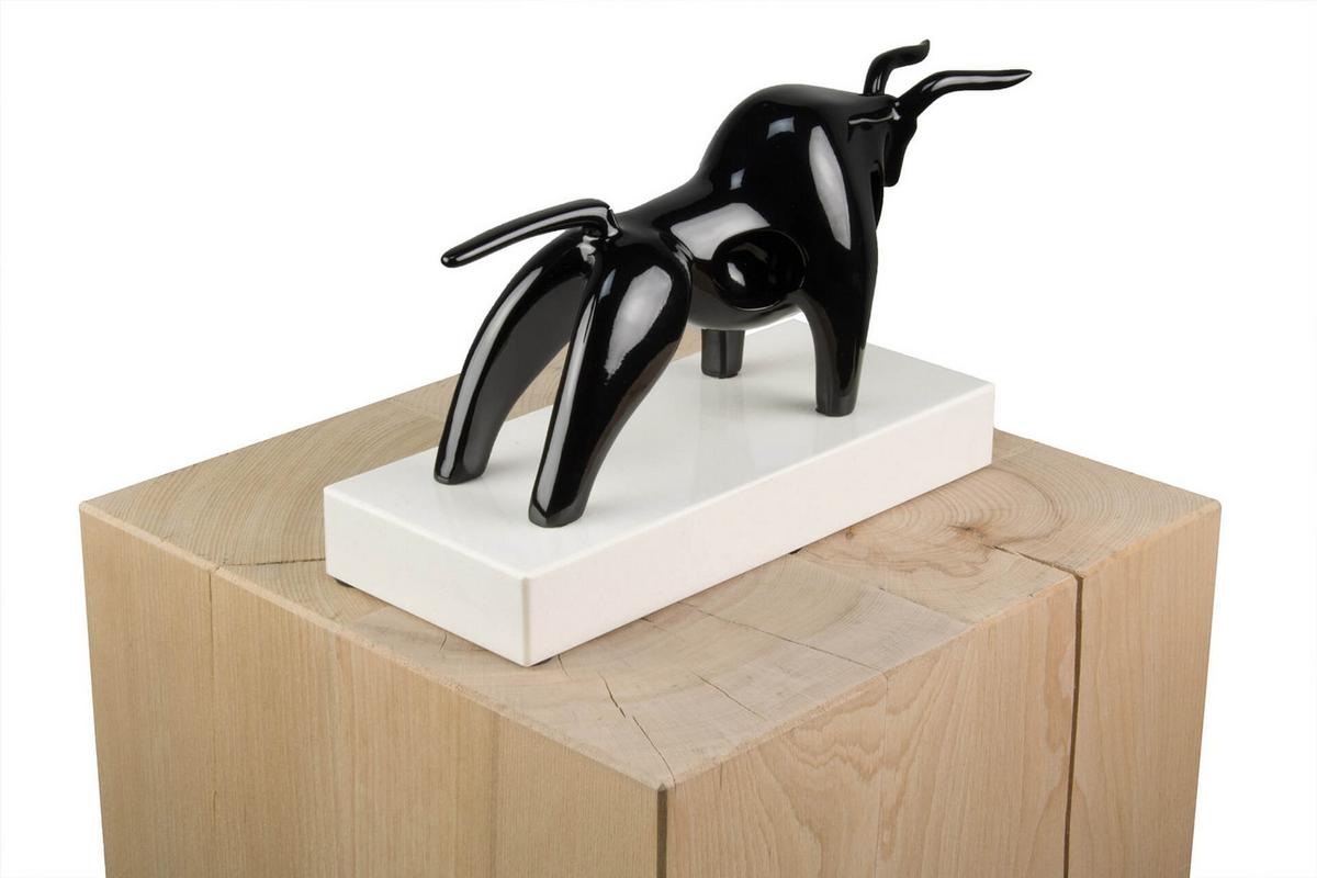 SKULPTUR Schwarz 28/16 cm - Schwarz, Stein (1.95/16/10cm) - KUNSTLOFT