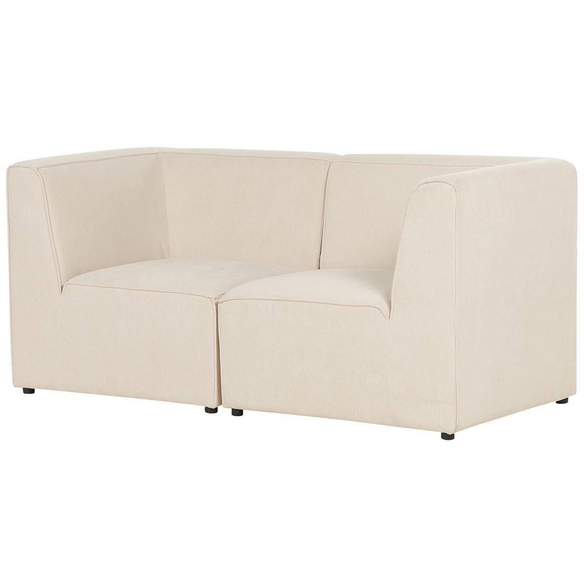 2-SITZER-SOFA Cord hellbeige Lemvig - Beige, Textil (166/78/83cm) - Beliani
