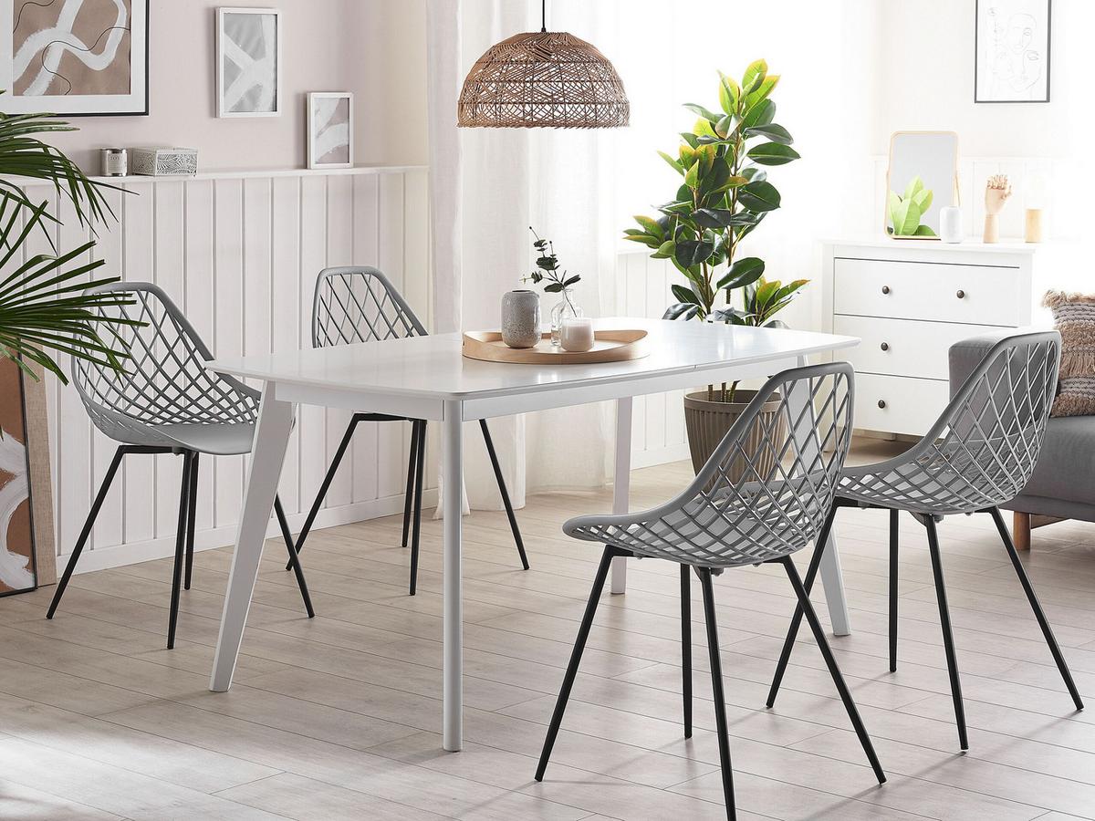 ESSZIMMERSTUHL 2er-Set Kunststoff Grau Canton - Grau, Kunststoff/Metall (46/86/52cm) - Beliani