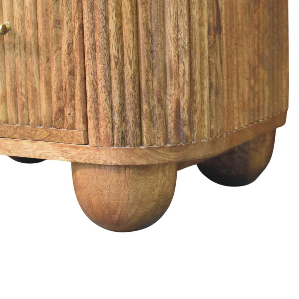 NACHTTISCH mit Golden-Teak-Finish, 2 Schubladen, Marmorplatte oben, braun. - Braun, Holz (45/49/35cm) - Artisan Furniture
