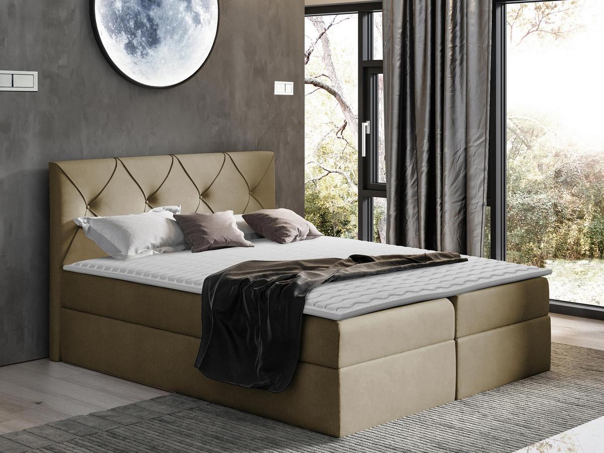 BOXBETT Crystal - H3 - Beige, Holz (180/200cm) - MIRJAN24