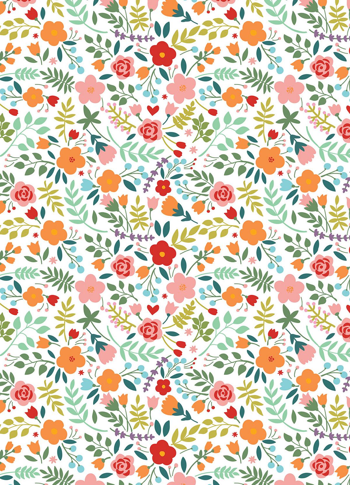 ROLLO LICHTDURCHLÄSSIG 130x180 cm Gemalte Blumen - Grün, Textil (130/80cm) - TULUP