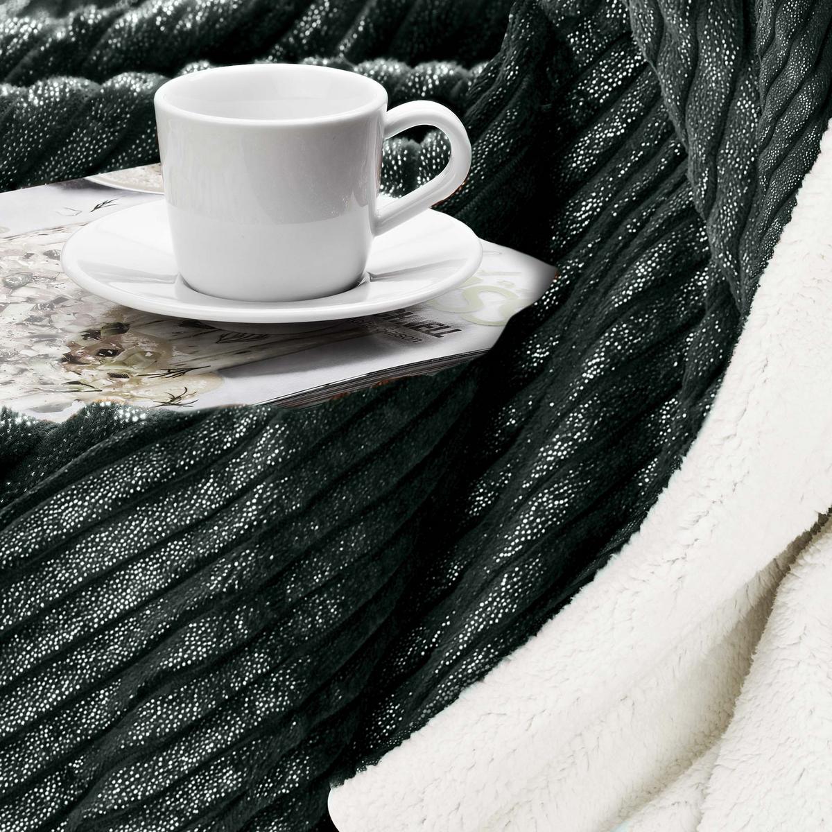 DECKE Elisa 220/240 cm Schwarz - Schwarz, Textil (220/240cm) - Beautissu 