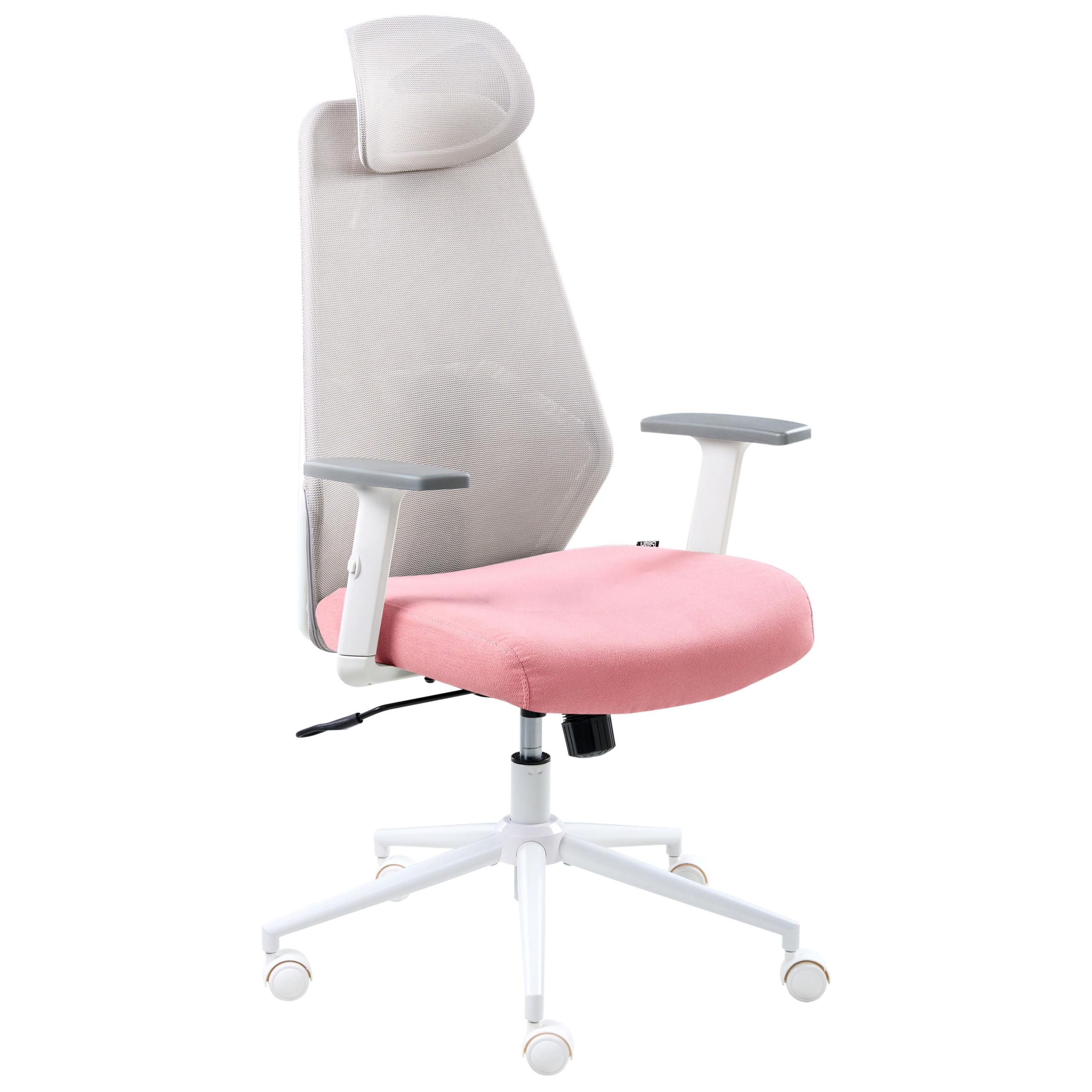 BÜROSTUHL Rosa Oryn - Hellgrau, Textil (71/111/65cm) - Beliani