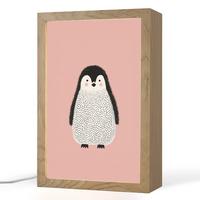 NACHTTISCHLAMPE Pinguin - Punkte - Minimalistisch - Rosa 20x30 cm - Rosa, Holzwerkstoff (8/20/30cm) - OnlyWow